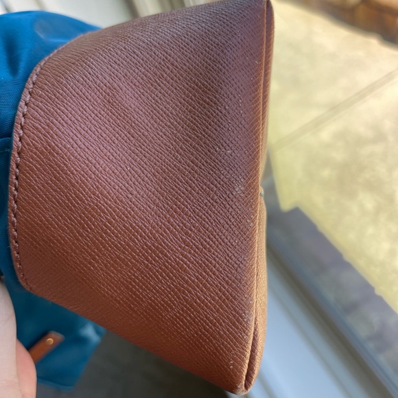 Tory Burch Teal Blue and Tan Tote Bag - Picture 9 of 11